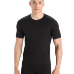 Icebreaker Men Merino 200 Oasis Short Sleeve Crewe Thermal Top Z04NXR153 Clothing Black