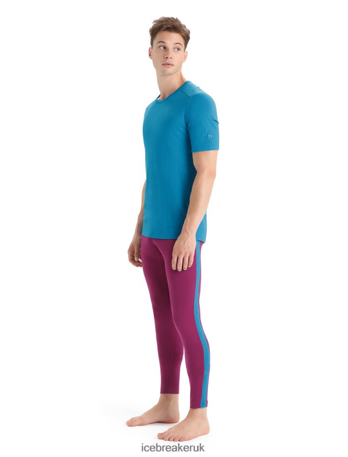 Icebreaker Men Merino 200 Oasis Short Sleeve Crewe Thermal Top Z04NXR156 Clothing Geo Blue - Image 3
