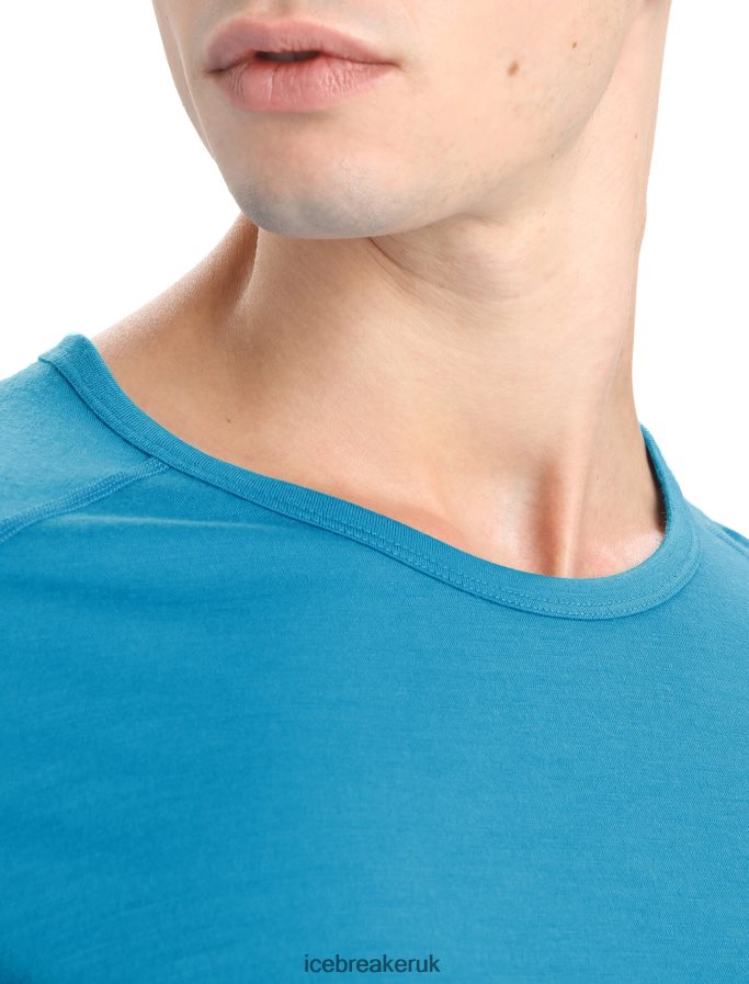 Icebreaker Men Merino 200 Oasis Short Sleeve Crewe Thermal Top Z04NXR156 Clothing Geo Blue - Image 4
