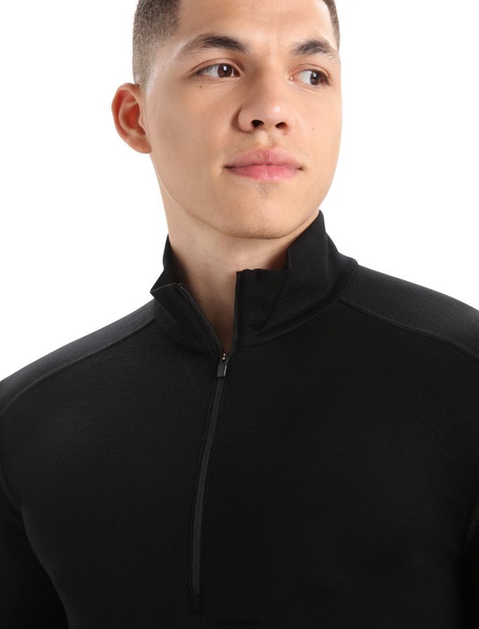 Icebreaker Men Merino 260 Tech Long Sleeve Half Zip Thermal Top Z04NXR165 Clothing Black - Image 4