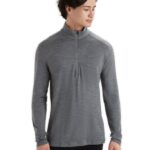 Icebreaker Men Merino 260 Tech Long Sleeve Half Zip Thermal Top Z04NXR166 Clothing Gritstone Heather
