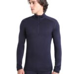 Icebreaker Men Merino 260 Tech Long Sleeve Half Zip Thermal Top Z04NXR167 Clothing Midnight Navy