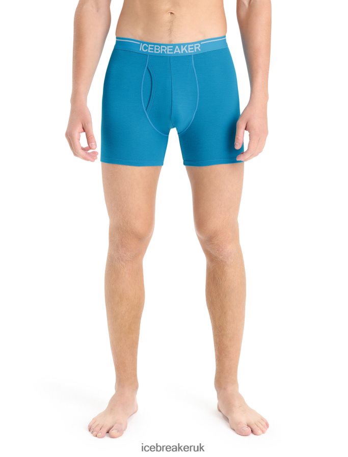 Icebreaker Men Merino Anatomica Boxers With Fly Z04NXR100 Clothing Geo Blue - Image 1