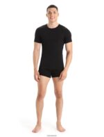 Icebreaker Men Merino Anatomica Short Sleeve Crewe T-Shirt Z04NXR127 Clothing Black - Image 3