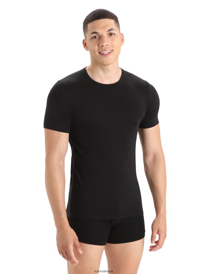 Icebreaker Men Merino Anatomica Short Sleeve Crewe T-Shirt Z04NXR127 Clothing Black - Image 1