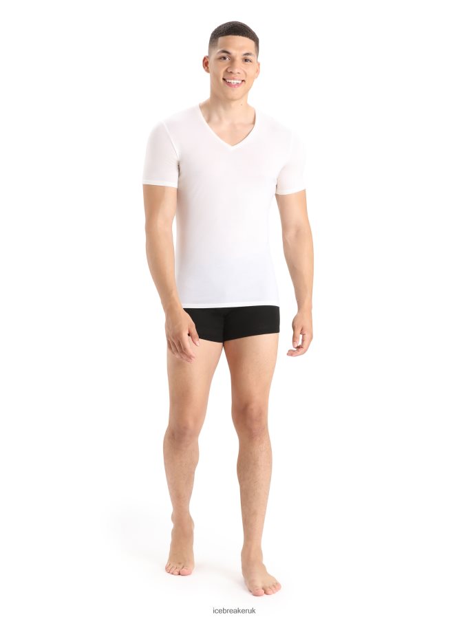 Icebreaker Men Merino Anatomica Short Sleeve V Neck T-Shirt Z04NXR124 Clothing Snow - Image 2