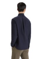 Icebreaker Men Merino Berlin Long Sleeve Shirt Z04NXR372 Clothing Midnight Navy - Image 2