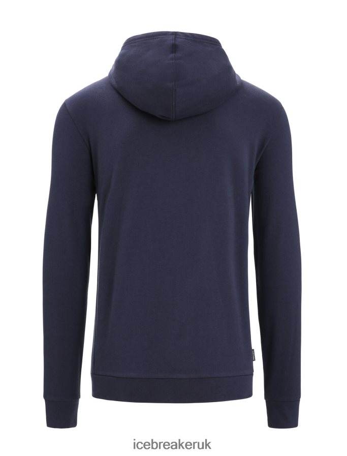 Icebreaker Men Merino Central Classic Long Sleeve Zip Hoodie Z04NXR209 Clothing Midnight Navy - Image 7