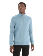 Icebreaker Men Merino Central Classic Long Sleeve Zip Z04NXR210 Clothing Astral Blue
