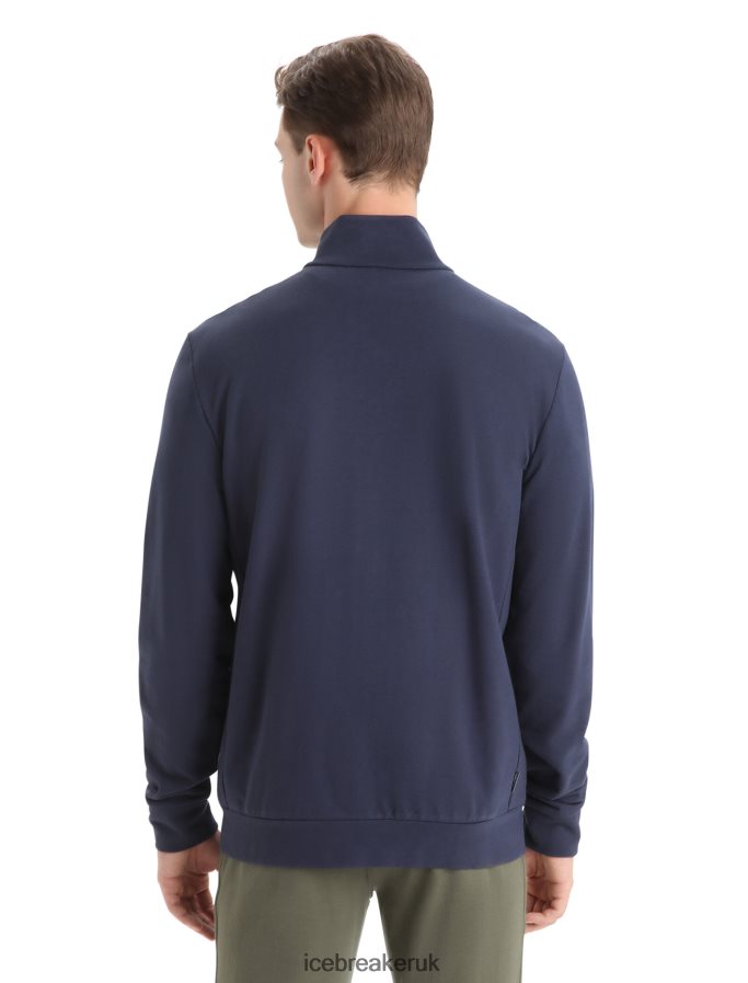 Icebreaker Men Merino Central Classic Long Sleeve Zip Z04NXR211 Clothing Midnight Navy - Image 2