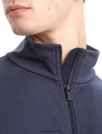 Icebreaker Men Merino Central Classic Long Sleeve Zip Z04NXR211 Clothing Midnight Navy - Image 4