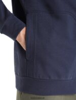 Icebreaker Men Merino Central Classic Long Sleeve Zip Z04NXR211 Clothing Midnight Navy - Image 5
