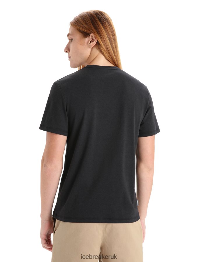 Icebreaker Men Merino Central Classic Short Sleeve T-Shirt Otter Paddle Z04NXR60 Clothing Black - Image 2