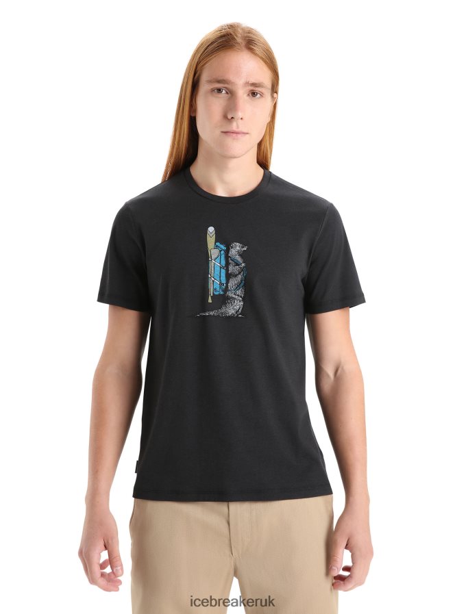 icebreaker_men_merino_central_classic_short_sleeve_t_shirt_otter_paddle_z04nxr60_clothing_black.jpg Icebreaker Men Merino Central Classic Short Sleeve T-Shirt Otter Paddle Z04NXR60 Clothing Black - Image 1
