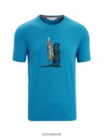 Icebreaker Men Merino Central Classic Short Sleeve T-Shirt Otter Paddle Z04NXR61 Clothing Geo Blue - Image 6