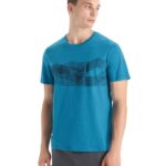 Icebreaker Men Merino Central Classic Short Sleeve T-Shirt St Anton Z04NXR34 Clothing Geo Blue