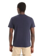 Icebreaker Men Merino Central Classic Short Sleeve T-Shirt St Anton Z04NXR35 Clothing Midnight Navy - Image 2