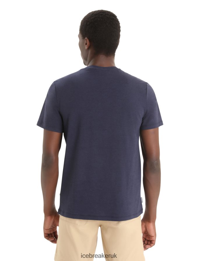 Icebreaker Men Merino Central Classic Short Sleeve T-Shirt St Anton Z04NXR35 Clothing Midnight Navy - Image 2