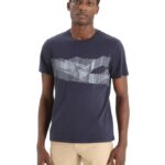 Icebreaker Men Merino Central Classic Short Sleeve T-Shirt St Anton Z04NXR35 Clothing Midnight Navy