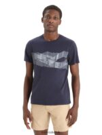 Icebreaker Men Merino Central Classic Short Sleeve T-Shirt St Anton Z04NXR35 Clothing Midnight Navy