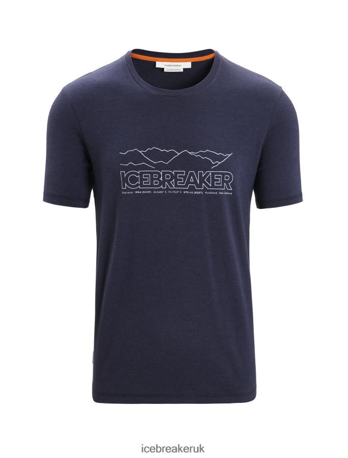 Icebreaker Men Merino Central Classic Short Sleeve T-Shirt Story Z04NXR52 Clothing Midnight Navy - Image 6