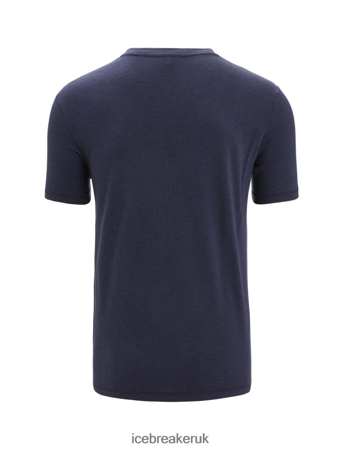Icebreaker Men Merino Central Classic Short Sleeve T-Shirt Story Z04NXR52 Clothing Midnight Navy - Image 7