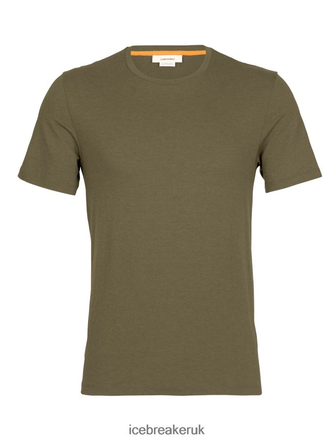 Icebreaker Men Merino Central Classic Short Sleeve T-Shirt Z04NXR48 Clothing Loden - Image 6