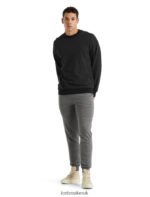 Icebreaker Men Merino Central Long Sleeve Sweatshirt Z04NXR495 Clothing Black - Image 3