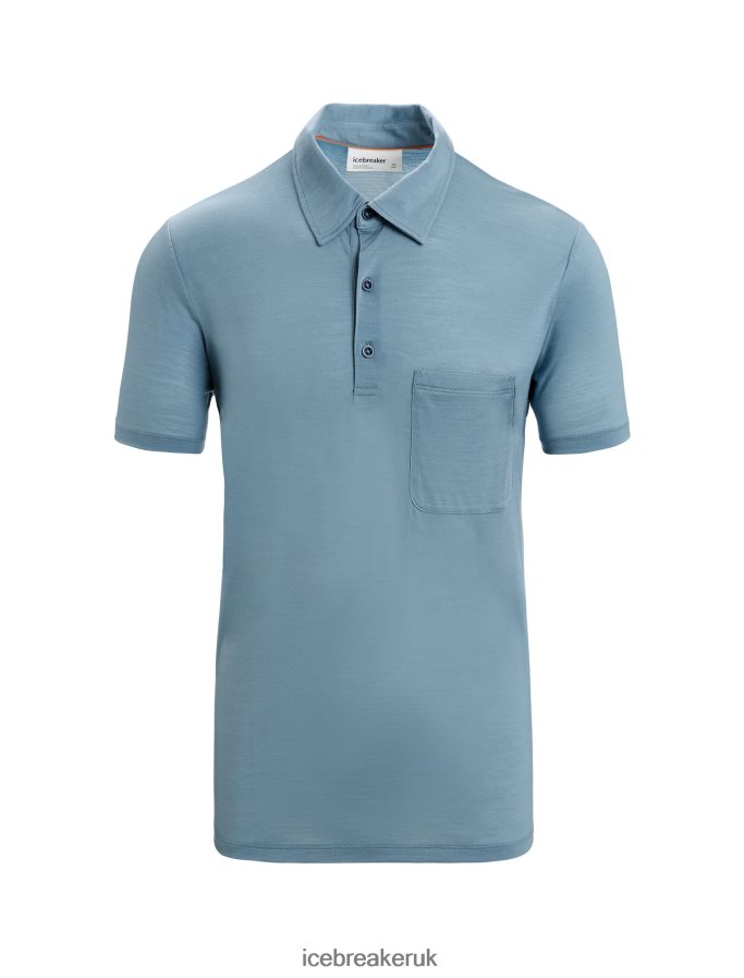 Icebreaker Men Merino Drayden Short Sleeve Polo Z04NXR11 Clothing Astral Blue - Image 6