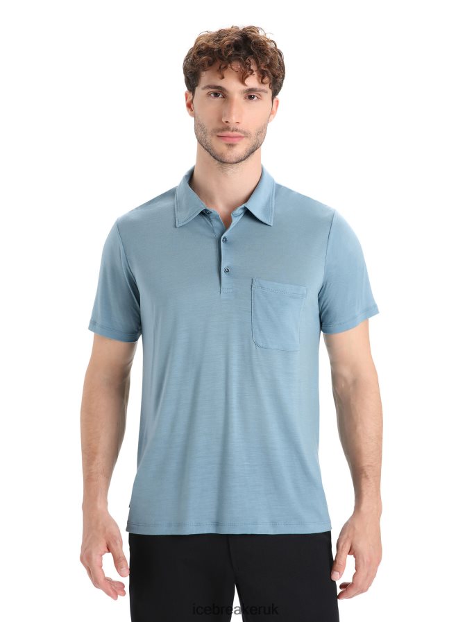 icebreaker_men_merino_drayden_short_sleeve_polo_z04nxr11_clothing_astral_blue.jpg Icebreaker Men Merino Drayden Short Sleeve Polo Z04NXR11 Clothing Astral Blue - Image 1