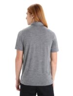 Icebreaker Men Merino Drayden Short Sleeve Polo Z04NXR12 Clothing Gritstone Heather - Image 2