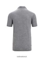 Icebreaker Men Merino Drayden Short Sleeve Polo Z04NXR12 Clothing Gritstone Heather - Image 7