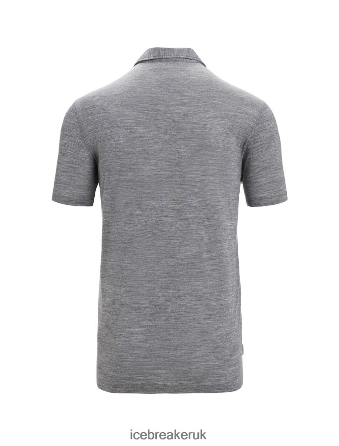Icebreaker Men Merino Drayden Short Sleeve Polo Z04NXR12 Clothing Gritstone Heather - Image 7