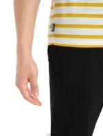 Icebreaker Men Merino Drayden Short Sleeve T-Shirt Stripe Z04NXR396 Clothing Ecru Heather/Silent Gold - Image 5