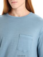 Icebreaker Men Merino Granary Long Sleeve Pocket T-Shirt Z04NXR199 Clothing Astral Blue - Image 4