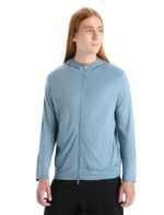Icebreaker Men Merino Granary Long Sleeve Zip Hoodie Z04NXR206 Clothing Astral Blue