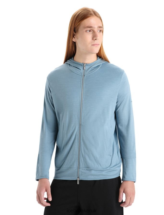 Icebreaker Men Merino Granary Long Sleeve Zip Hoodie Z04NXR206 Clothing Astral Blue - Image 1