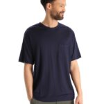 Icebreaker Men Merino Granary Short Sleeve Pocket T-Shirt Z04NXR16 Clothing Midnight Navy