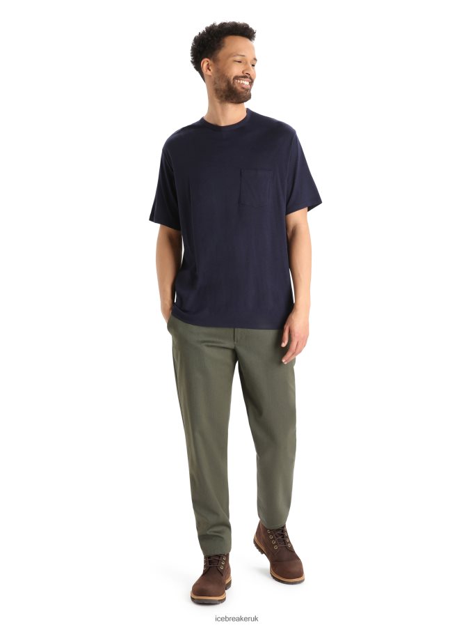 Icebreaker Men Merino Granary Short Sleeve Pocket T-Shirt Z04NXR16 Clothing Midnight Navy - Image 3
