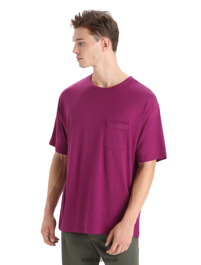 icebreaker_men_merino_granary_short_sleeve_pocket_t_shirt_z04nxr17_clothing_go_berry.jpg Icebreaker Men Merino Granary Short Sleeve Pocket T-Shirt Z04NXR17 Clothing Go Berry - Image 1