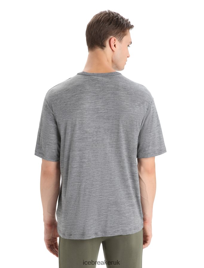 Icebreaker Men Merino Granary Short Sleeve Pocket T-Shirt Z04NXR18 Clothing Gritstone Heather - Image 2