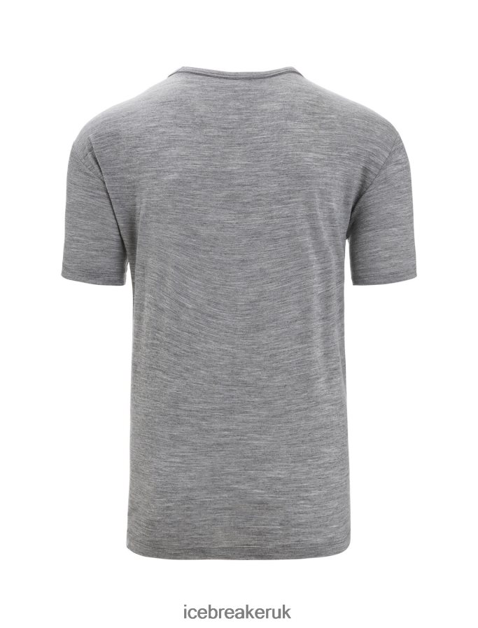 Icebreaker Men Merino Granary Short Sleeve Pocket T-Shirt Z04NXR18 Clothing Gritstone Heather - Image 7