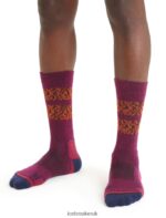 Icebreaker Men Merino Hike+ Light Crew Socks Natural Summit Z04NXR288 Accessories Go Berry/Royal Navy