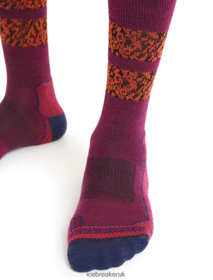Icebreaker Men Merino Hike+ Light Crew Socks Natural Summit Z04NXR288 Accessories Go Berry/Royal Navy - Image 3