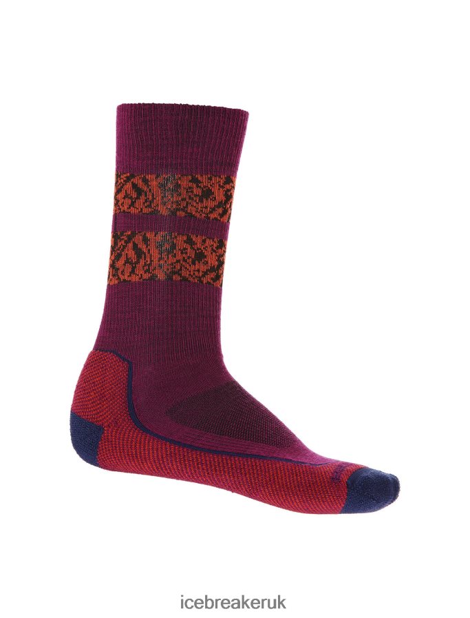 Icebreaker Men Merino Hike+ Light Crew Socks Natural Summit Z04NXR288 Accessories Go Berry/Royal Navy - Image 4