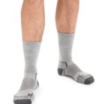 Icebreaker Men Merino Hike+ Light Crew Socks Z04NXR272 Accessories Blizzard Heather