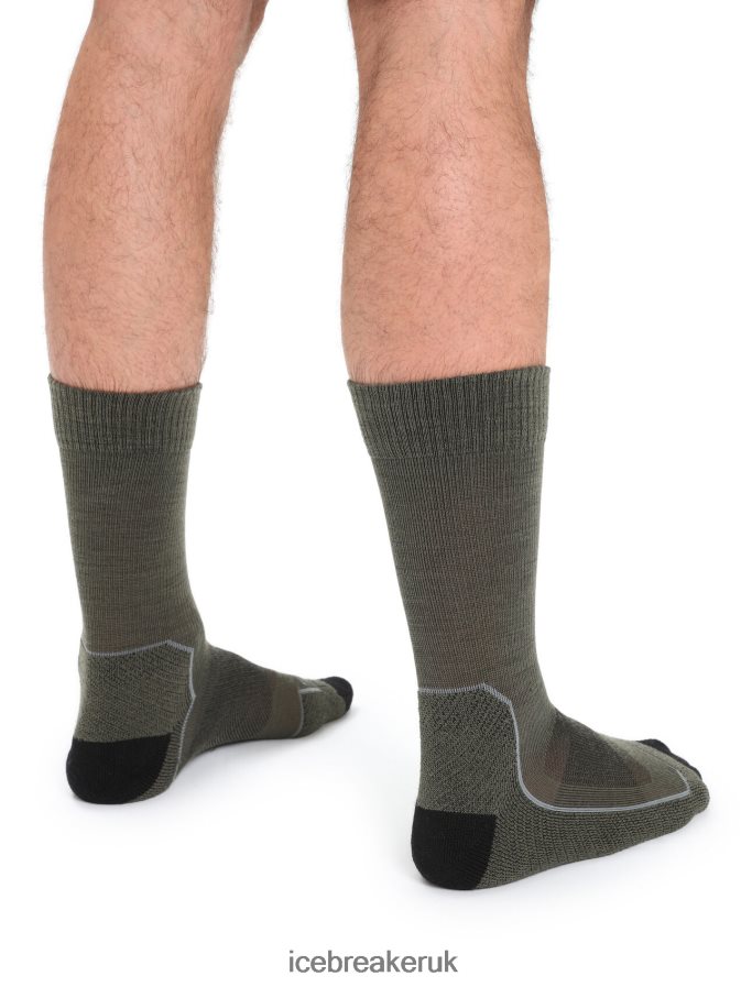 Icebreaker Men Merino Hike+ Light Crew Socks Z04NXR273 Accessories Loden/Black - Image 2