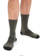 Icebreaker Men Merino Hike+ Light Crew Socks Z04NXR273 Accessories Loden/Black