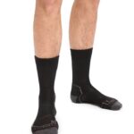 Icebreaker Men Merino Hike+ Light Crew Socks Z04NXR274 Accessories Black/Mink