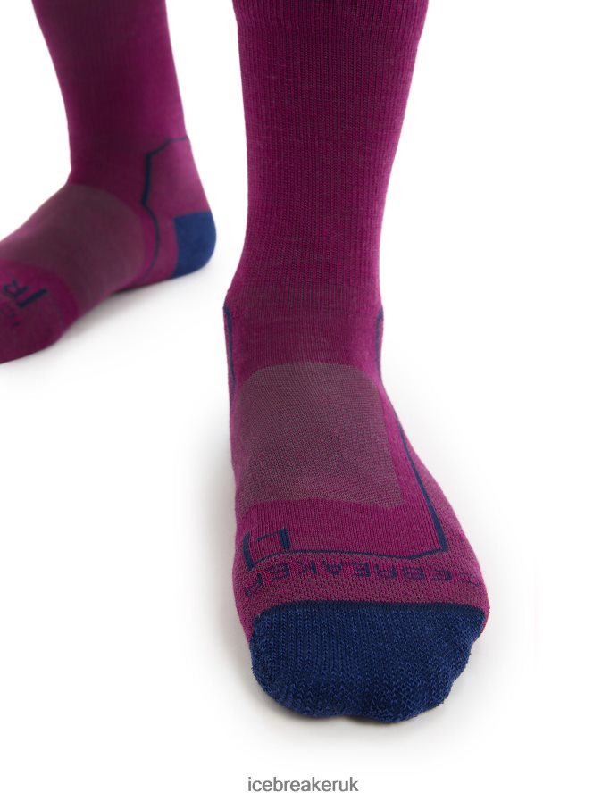 Icebreaker Men Merino Hike+ Light Crew Socks Z04NXR275 Accessories Go Berry/Royal Navy - Image 3